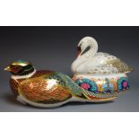 A Royal Crown Derby paperweight, Woodland Pheasant, Collectors Guild, gold stopper, boxed; another,