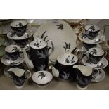 Royal Albert - Night and Day tea ware; five tea and five coffee cups; six tea saucers;