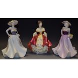 A Coalport figure, another; a Royal Doulton figure, Southern Belle,