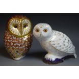 A Royal Crown Derby paperweight, Snowy Owl, guild exclusive, gold stopper, boxed; another,