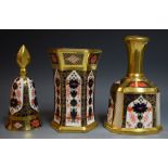 A Royal Crown Derby 1128 Imari pattern bell; others, a candle snuffer,