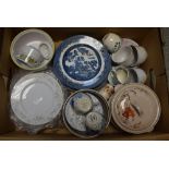 Ceramics - Poole Blue Vine cups and saucers,