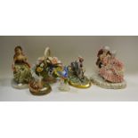 Decorative Ceramics - a Continental porcelain flower Posy; a German figural group;