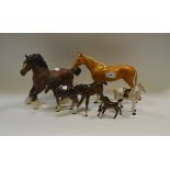 A Beswick model of a Stocky Jogging Mare, matt; others Beswick; Bay Stallion,