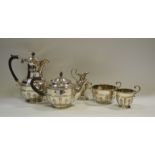 An EPBM four piece tea service, comprising teapot, hot water jug , cream and sugar bowl,