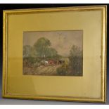 English school (early 19th century) Herding Down to Graze indistinctly signed, watercolour,