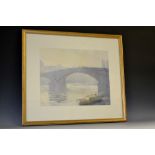 Attributed to Mortimer Menpes Misty Morning Thames signed with monogram, watercolour,