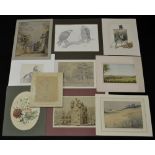 A folio of watercolours and pencil drawings, various subjects, landscape, still life,