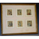 Continental School (late 19th century) A Set of Six, Cavalier, Romany and Beauties watercolours,