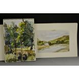 An interesting sketchbook containing various watercolour sketches; mainly Derbyshire landscapes;