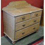 A Victorian scumbled pine chest, shaped gallery, two short drawers over two graduated long,