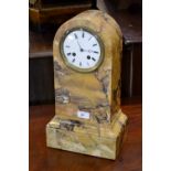 A French Second Empire Sienna marble mantel clock, 11.