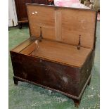 A stained pine blanket box, circa 1890.