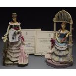 A Royal Worcester figure, Louisa 235/500, certificate; another, Rebecca 235/500,