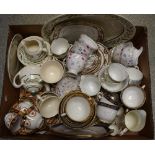 A Royal Doulton Almond Willow tea service for six comprising cups and saucers, side plates,