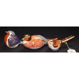 Royal Crown Derby Paperweights - Long Tailed Tit; Pheasant;