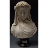 A reproduction moulded bust, The Veiled Bride, A.