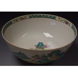 An 18th century Chinese Famille Rose punch bowl