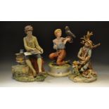 An Italian bisque porcelain figure of an Artist; others,