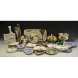 Decorative Ceramics - Wedgwood Jasperware; Royal Crown Derby 'Derby Posies' pattern trinket dishes;