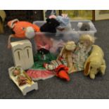 Toys & Juvenalia - a Palitoy baby doll; others Batemans Toys etc; stuffed koala bear; dog,