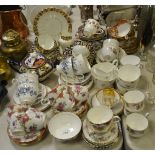 Teawares - Aynsley; Staffordshire part tea service in the Imari palette;