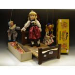 Dolls - a Pelham Puppet, Mitzi SS8; others, a clown, a girl in pyjamas; a collectors doll; etc.