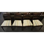 A set of four 19th Century mahogany dining chairs, drop-in seats, turned legs c.