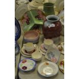 Grays Pottery - an hors d'oeuvre dish painted with cherry blossom; a cup,