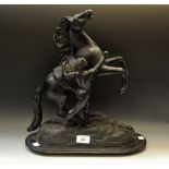 A larger spelter figural group of 'Marley Horse',