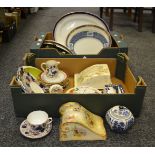 Ceramics - a Carlton ware side plate; Staffordshire cheese dish; teawares;