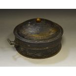 A George III toleware circular spice box,
