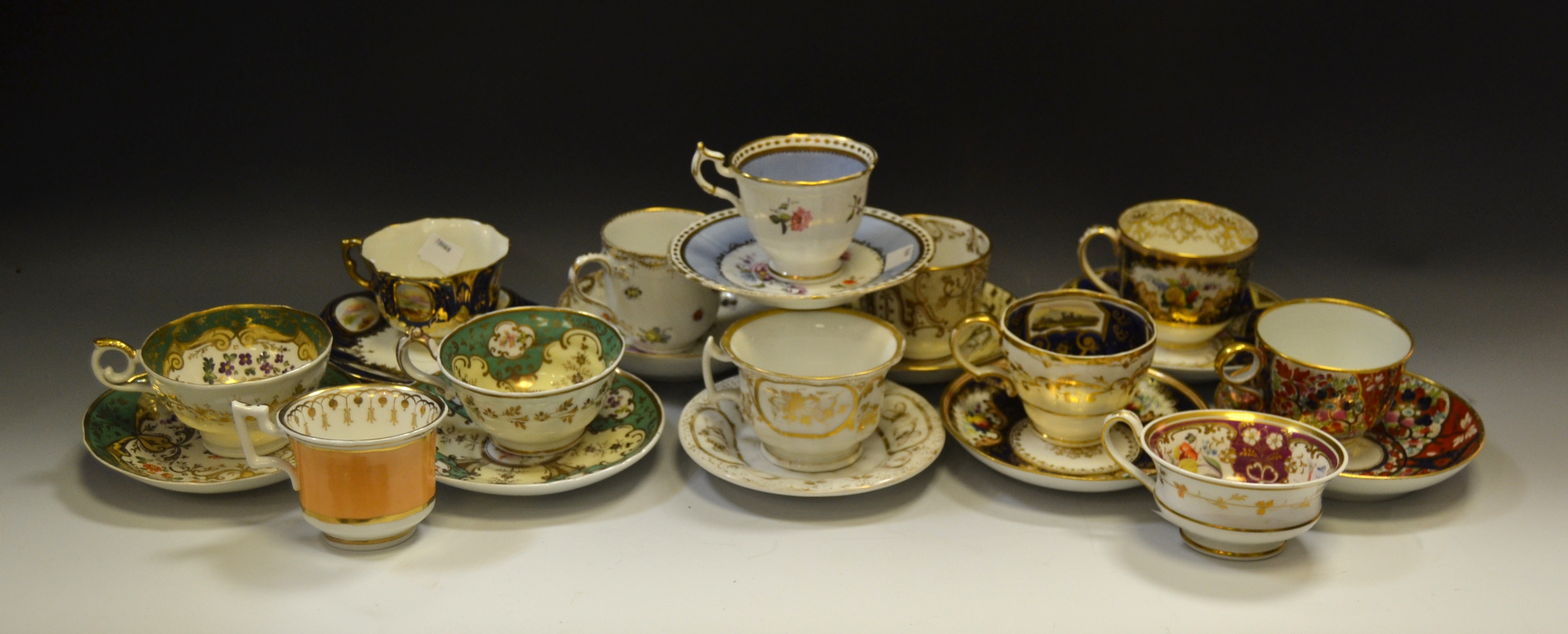 English Porcelain - a Barr Flight Barr Imari teacup and saucer, impressed mark, c.
