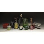Decorative Glassware - a pair of Davidson fluted glasses; a Davidson beaker,