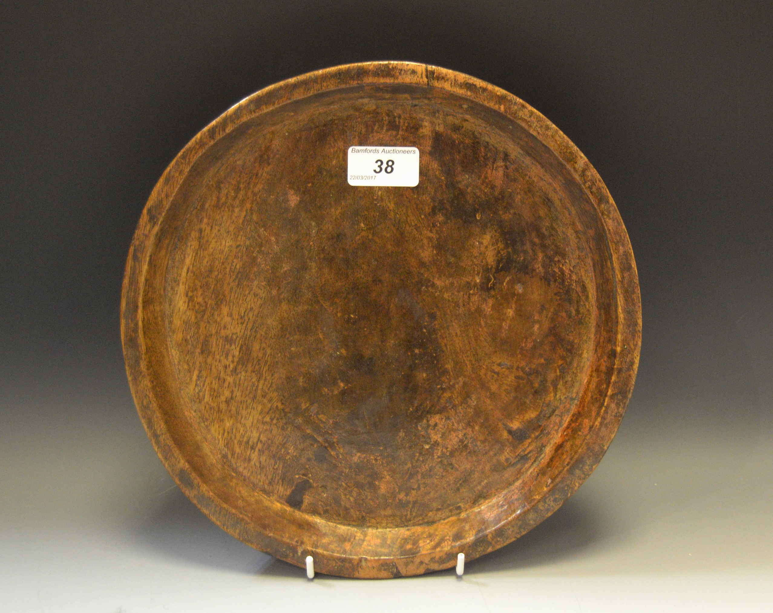 An 18th century sycamore dairy bowl