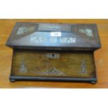 A GeorgeIV/William IV rosewood and mother of pearl marquetry sarcophagus tea caddy, c.