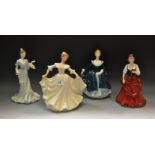 A Royal Doulton figure, 'Janine' HN2461 (second); a Coalport, La Belle Epoque,