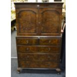 A 20th century William & Mary-style burr walnut linen press,