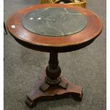 A Victorian mahogany occasional table, turned baluster support c.