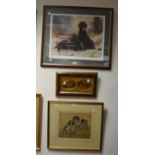Pictures and Prints - John Trickett Ltd Edition print No 645/850 Black Labradors,