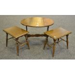 An oak drop leaf occasional table c.