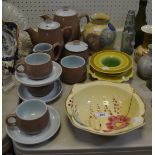 Ceramics - a Langley part tea service; Grays pottery bowl; Grays pottery vase;