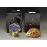 A Royal Crown Derby paperweight, Orchard Hedgehog, gold stopper,