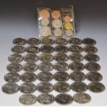 Coins - a collection of Elizabeth II and George V crowns, pre decimal,
