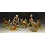 Ceramics - a set of five Kowa porcelain models animals, inc Fox, Doe,