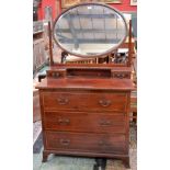 An Edwardian mahogany dressing table, marked to the drawer patent, c.