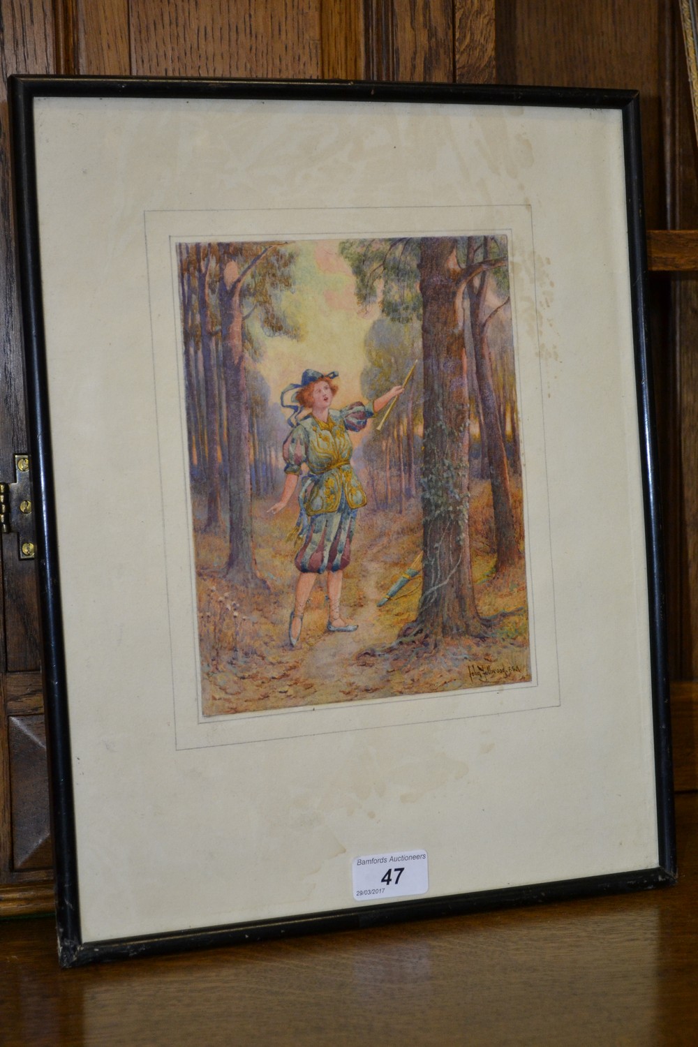 John Fullwood (1883 - 1931) In the Woods signed, watercolour, 21.5cm x 16.
