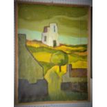 Naive school (mid 20th century) Old White Tower Mill indistinctly signed, oil on canvas,