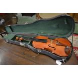 A violin in fitted case