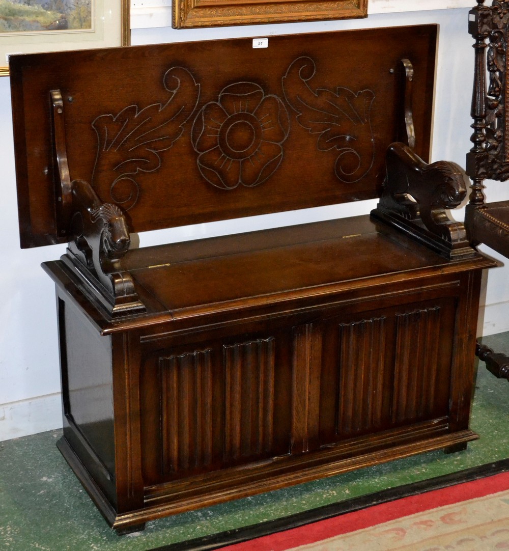 An oak Monk's bench